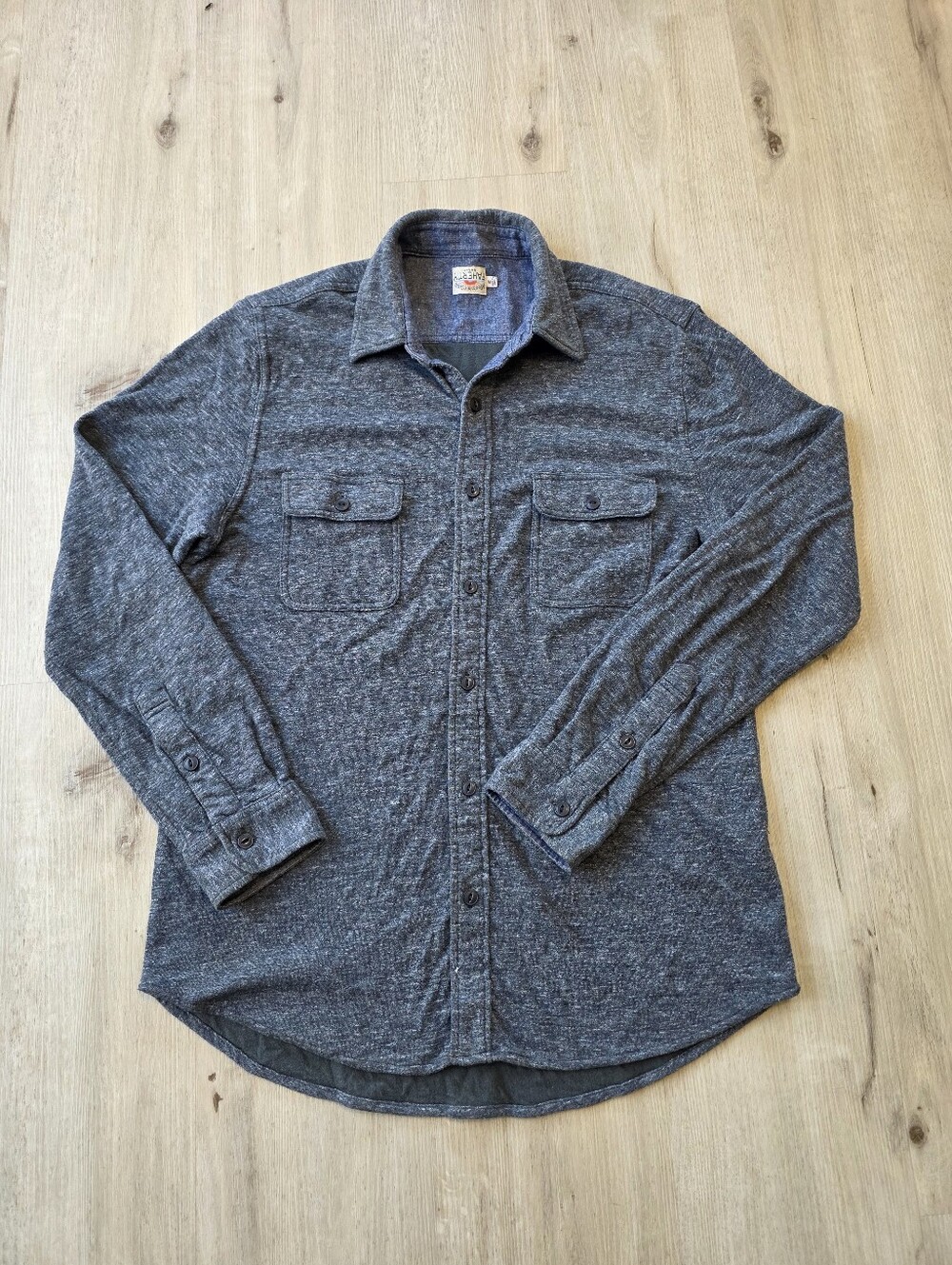 Faherty Dual Knit Belmar Shirt Men's Size M Gray